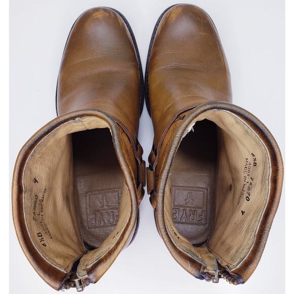 FRYE PHILIP HARNESS #76870 Ankle Boots Camel Women's Size 6.5B - Picture 3 of 16
